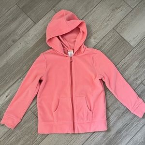 Gymboree Peach Fleece Hooded Zip Sweatshirt Size 6 Girls